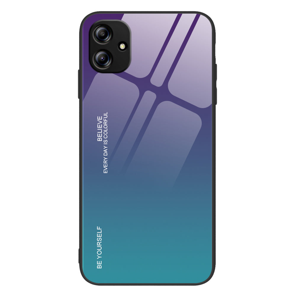 Tempered Glass Phone Case for Samsung Galaxy A04e 4G F04 4G M04 4G Anti-Scratch PC TPU Gradient Color Phone Cover Tempered Glass Phone Case for Samsung Galaxy A04e 4G F04 4G M04 4G Anti-Scratch PC TPU Gradient Color Phone Cover